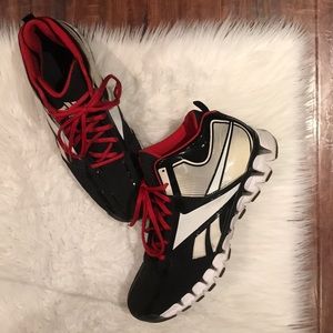 Reebok black and red sneakers